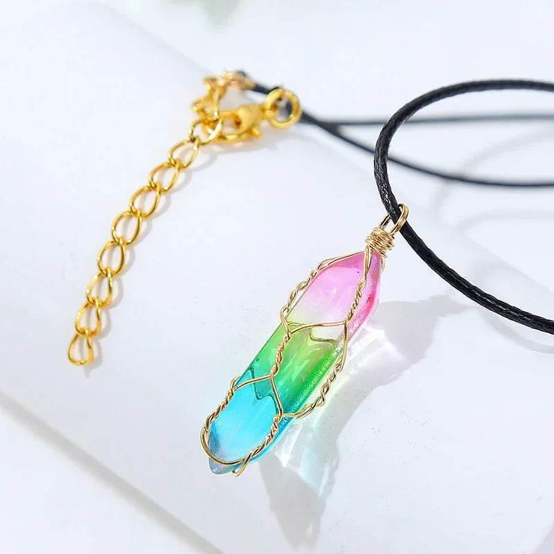 Transparent Geometric Diamond Crystal Necklace - ZA-Zola
