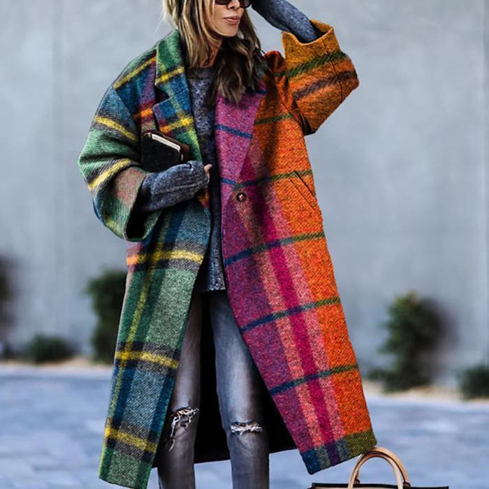 Dragon Phoenix Print Coat for Women – Woolen Long Lapel Jacket - ZA-Zola