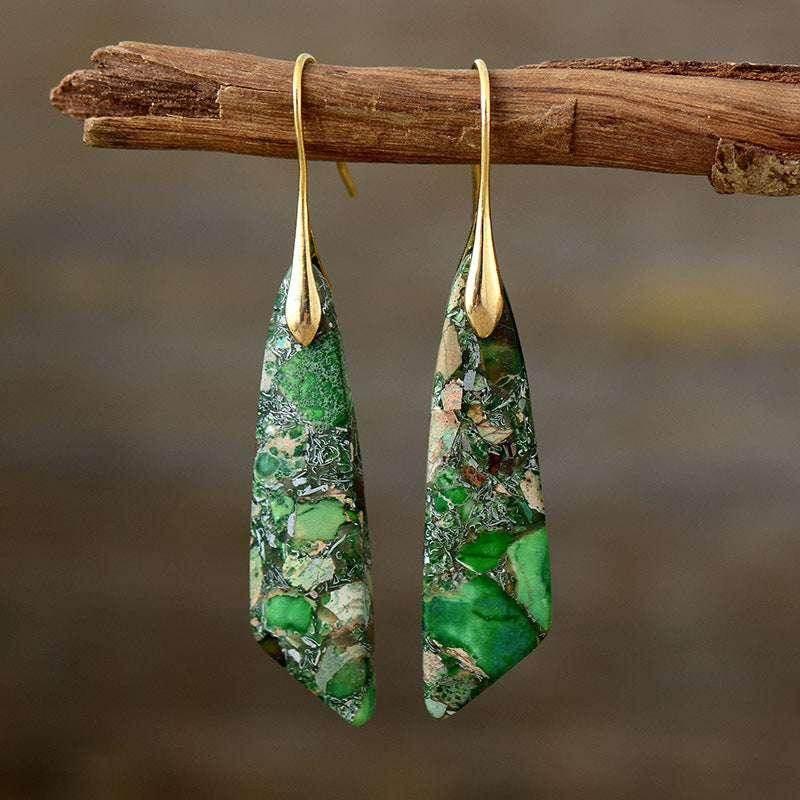 Bohemian Geometric Emperor Stone Earrings - ZA-Zola
