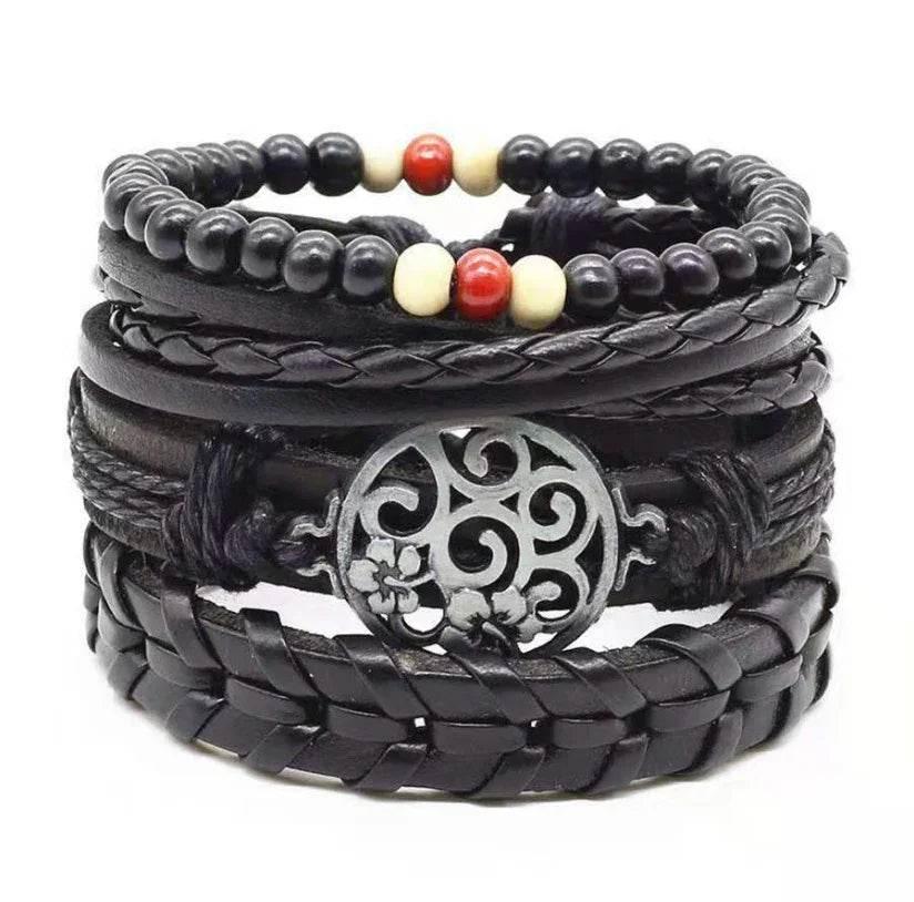 Men’s Vintage Braided Leather Bracelet - ZA-Zola