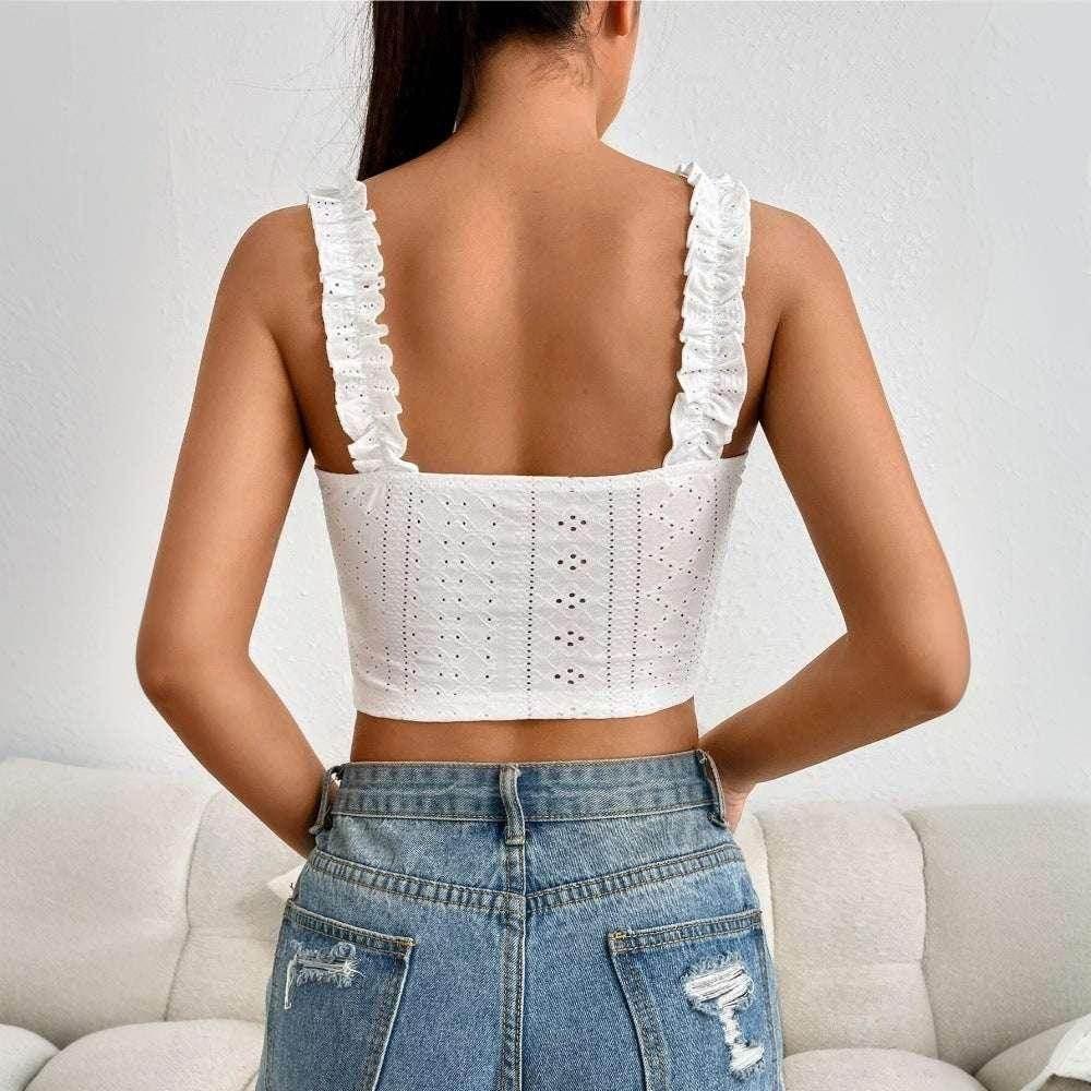 Elegant Lace Camisole Top | Slim Fit Summer Style - ZA-Zola