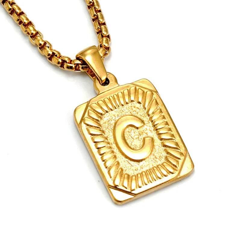 18K Gold Letter Pendant Pearl Chain Necklace - ZA-Zola