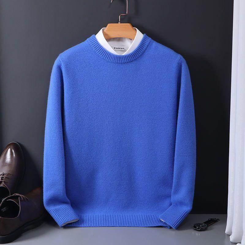 Loose Oversized Round Neck Wool Sweater for Men - ZA-Zola