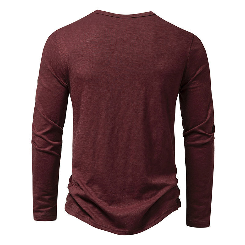 Maroon long-sleeve shirt on a white background
