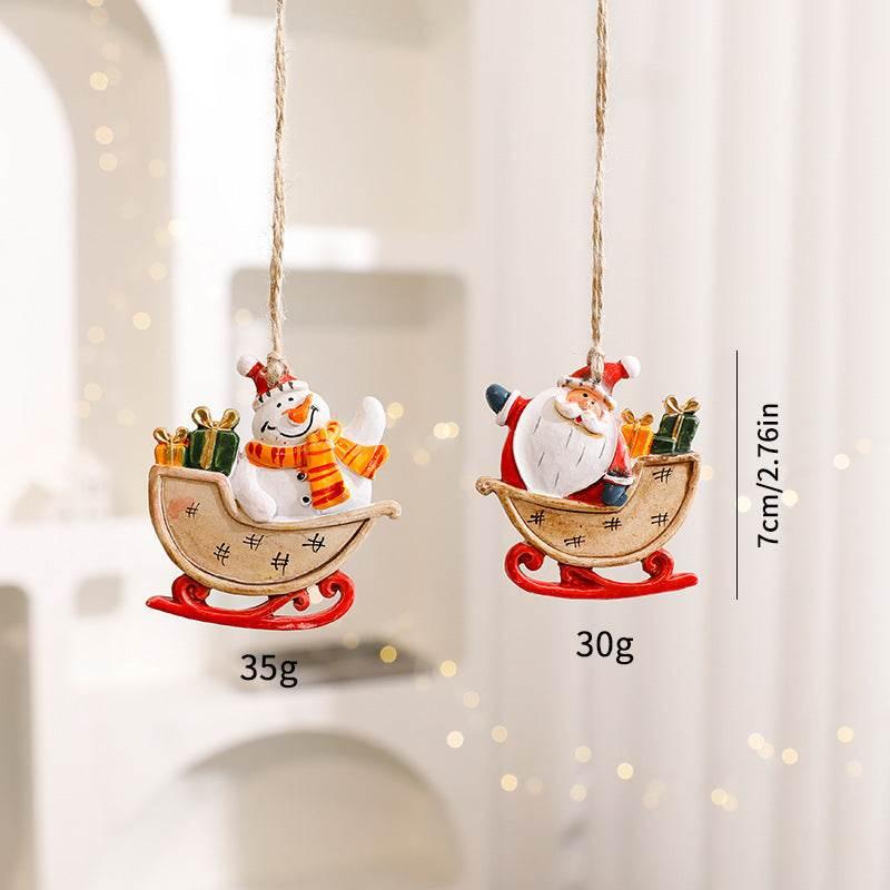 Christmas Cartoon Elk Ornaments Festive Resin Décor - ZA-Zola