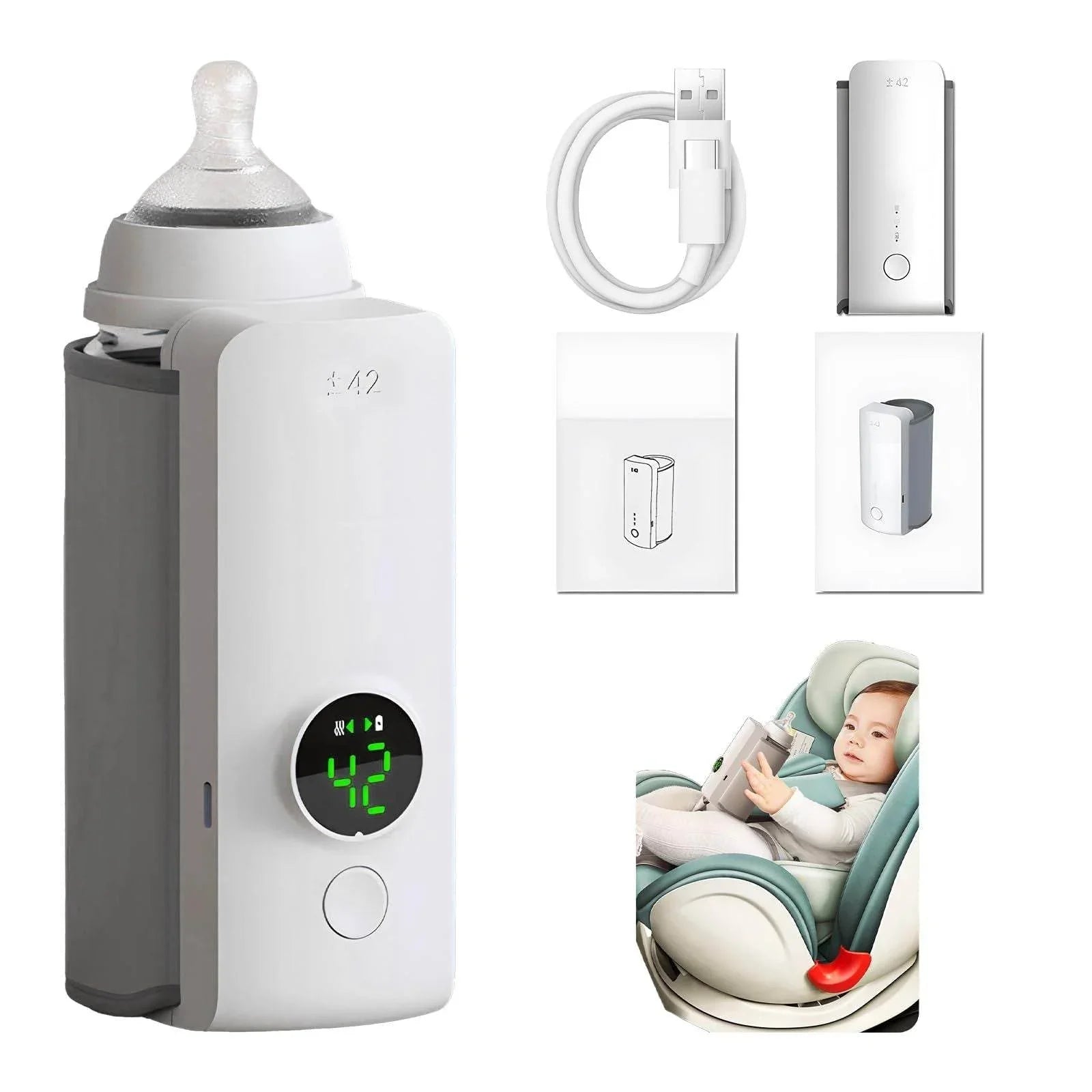 Portable Baby Bottle Warmer with Wireless Charger | USB Heating - ZA-Zola