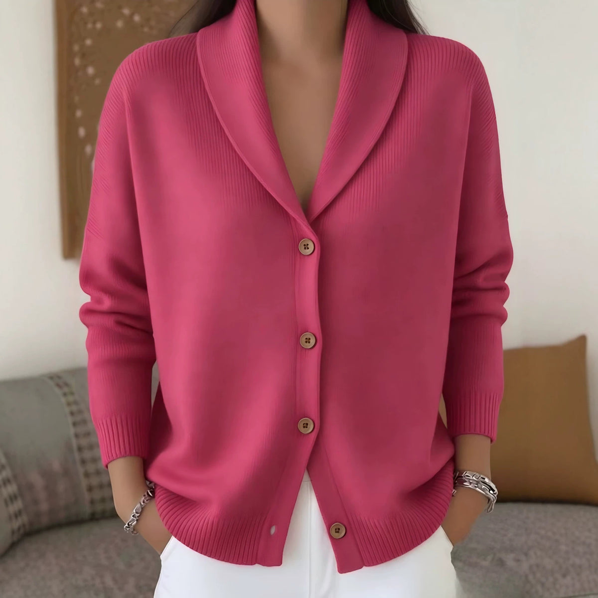 Womens Knitted Cardigan Sweater | Soft Open Lapel