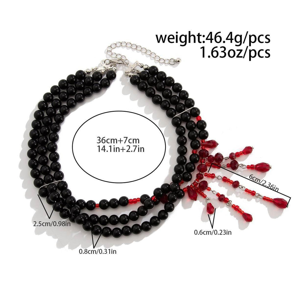ZA-Zola Halloween Blood Drop Pearl Necklace - ZA-Zola