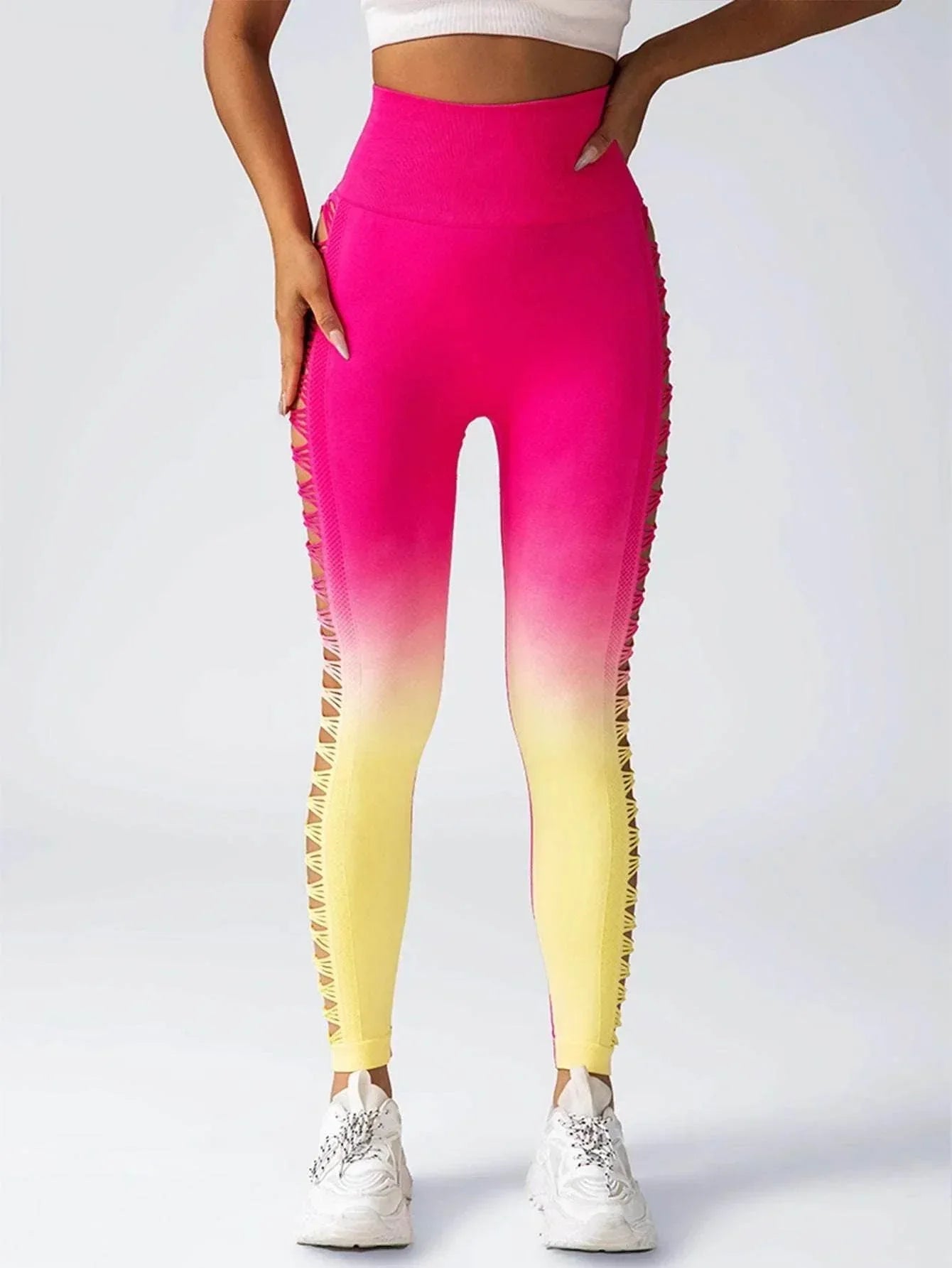Women’s High-Waisted Gradient Yoga Pants – Booty Lifting Leggings - ZA-Zola