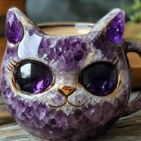 ZA-Zola Geode Mug Crystal Cat Cup Resin Craft - ZA-Zola