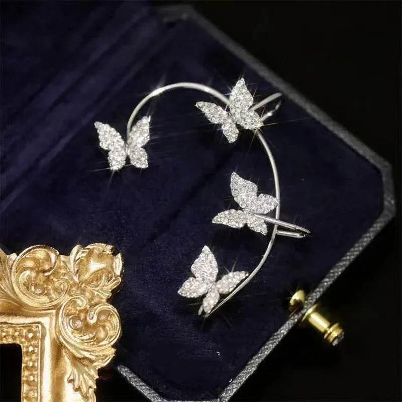 Butterfly Bow Ear Clip Earrings – Gold & Silver - ZA-Zola