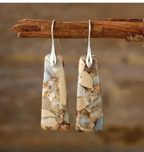 Bohemian Geometric Emperor Stone Earrings - ZA-Zola