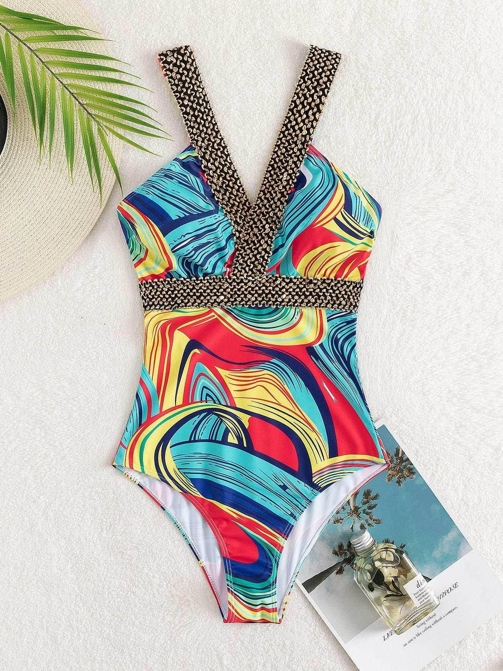 Deep V Spaghetti Strap Swimsuit – Sleek & Sexy - ZA-Zola