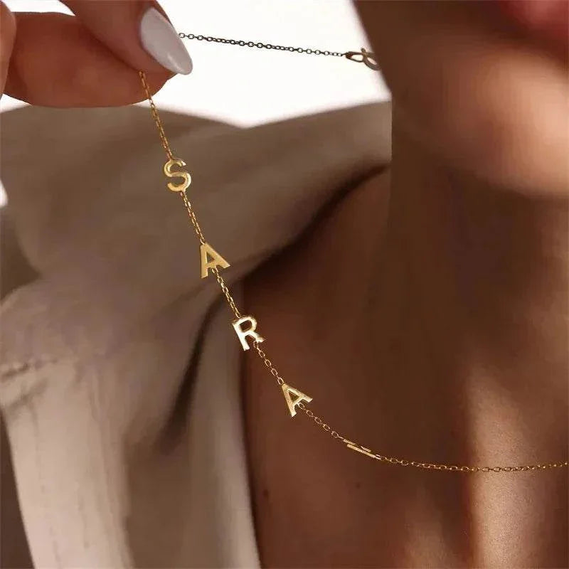 Silver Center Letter Necklace – Shop Now - ZA-Zola