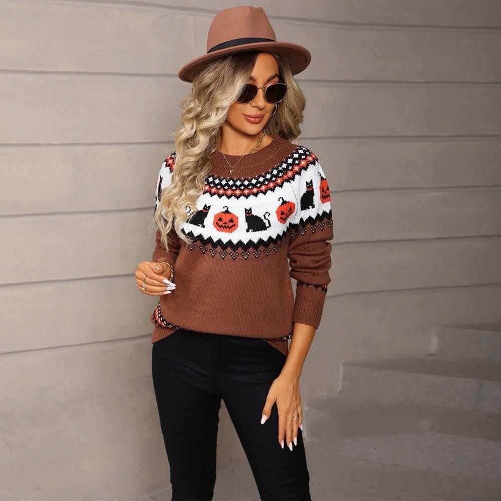 Women’s Oversized Knit Christmas Sweater - ZA-Zola