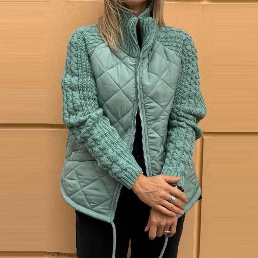 Winter Stand Collar Cotton Jacket – Warm Zipper Coat for Women - ZA-Zola