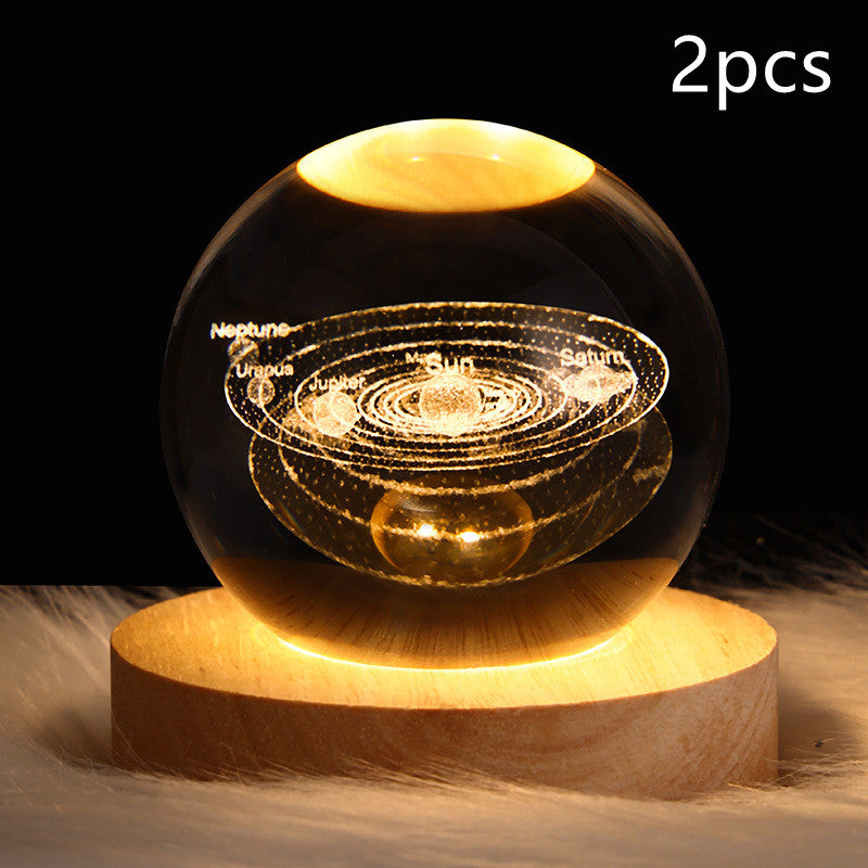 LED Galaxy Crystal Ball Night Light 3D Planet Moon Lamp | ZA-Zola