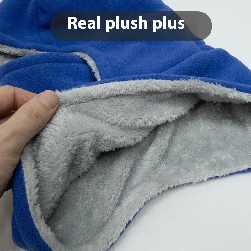 Winter Fleece Hooded Scarf – Windproof Thermal Face Mask Hat - ZA-Zola