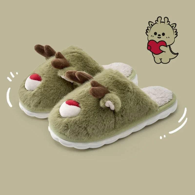 Cartoon Cotton Winter Slippers – Plush & Warm - ZA-Zola