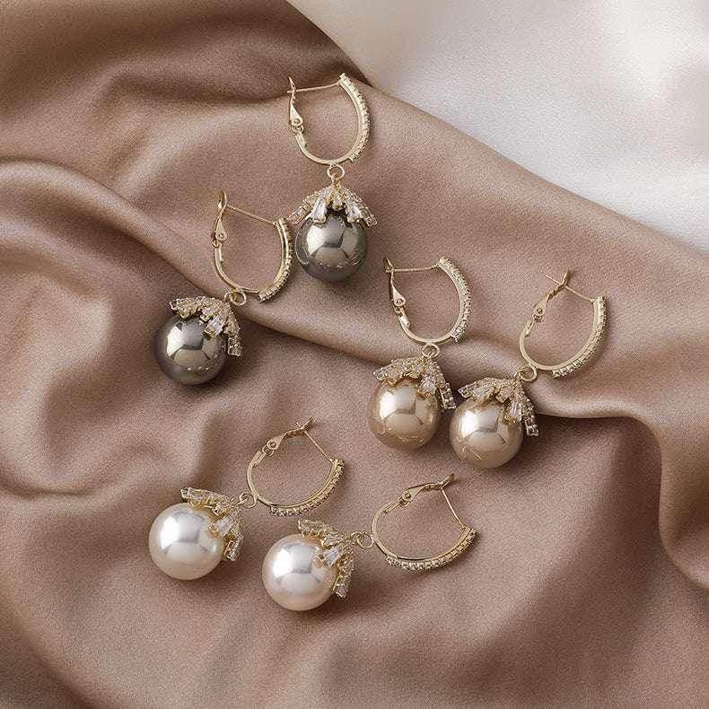 French Pearl Drop Earrings with 925 Silver Needle - ZA-Zola