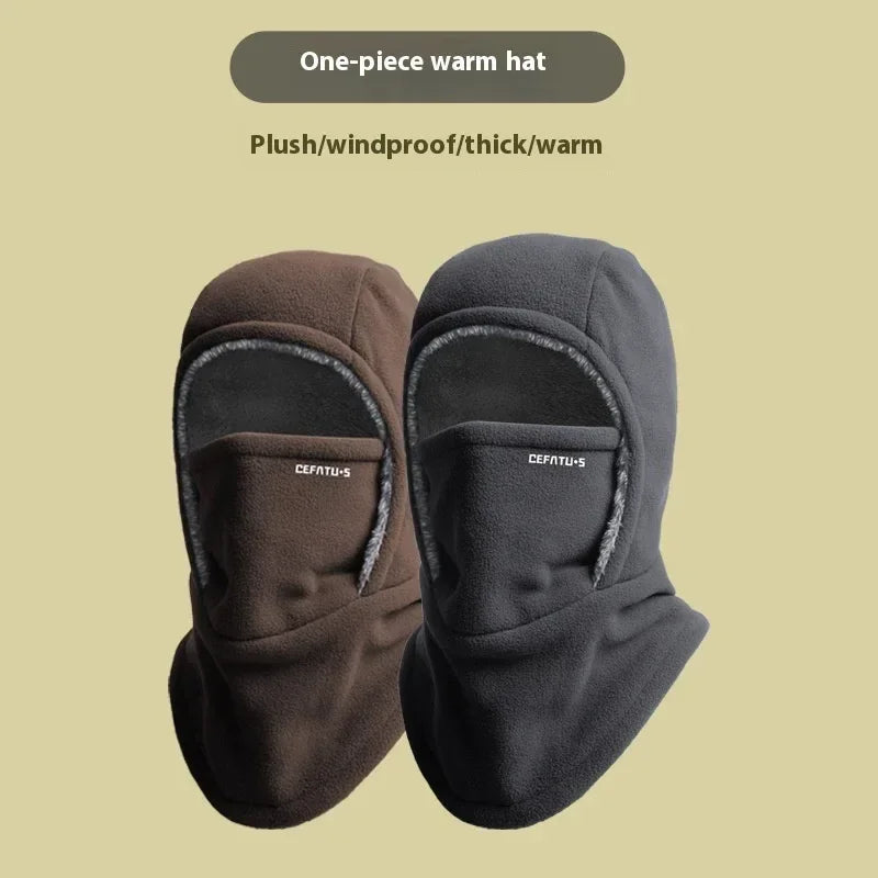 Winter Fleece Hooded Scarf – Windproof Thermal Face Mask Hat - ZA-Zola