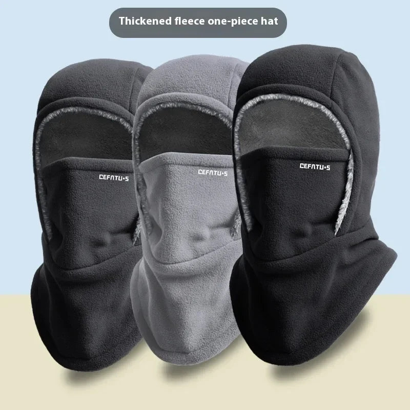 Winter Fleece Hooded Scarf – Windproof Thermal Face Mask Hat - ZA-Zola