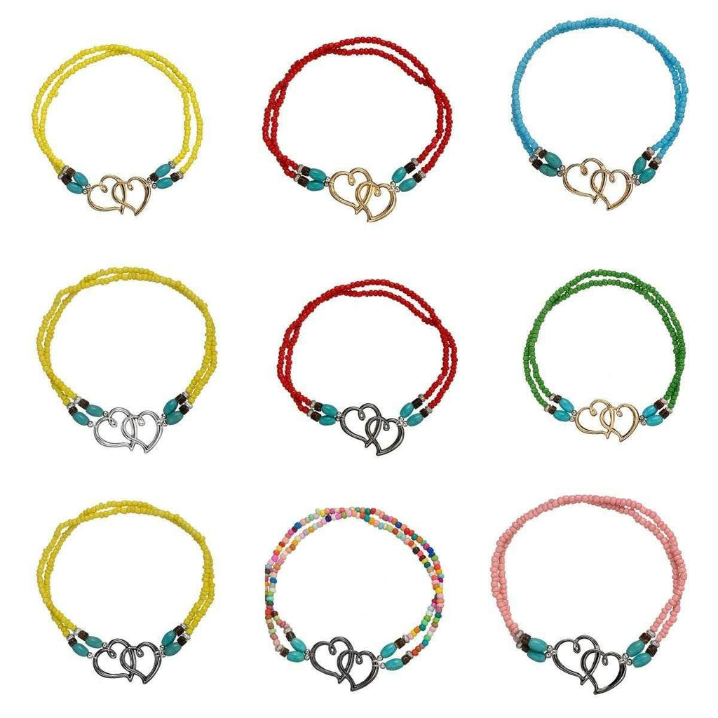 Double Heart Turquoise Anklet – Fashion Vacation Style - ZA-Zola