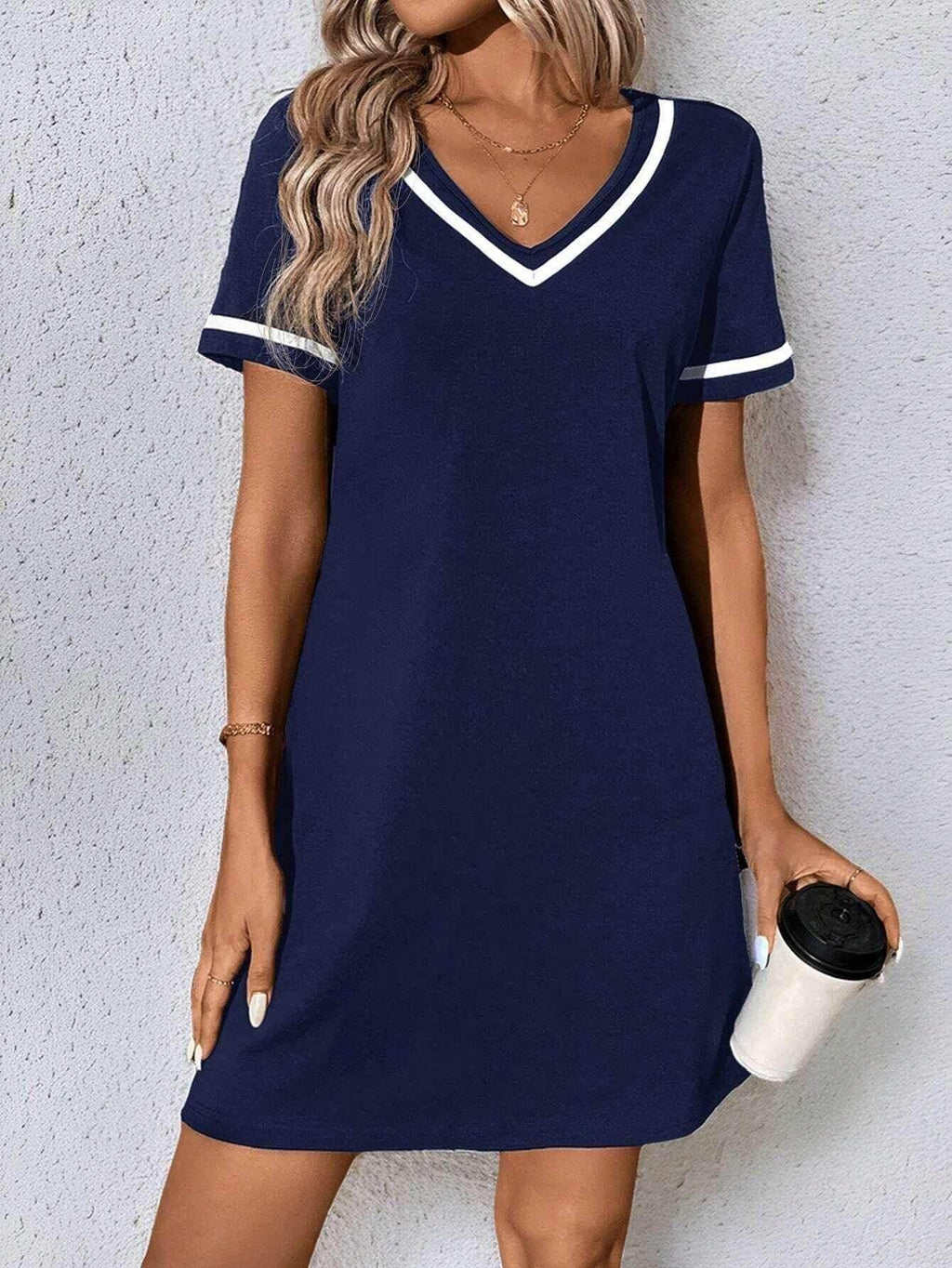 V-Neck Casual Short Sleeve Dress for Women - ZA-Zola