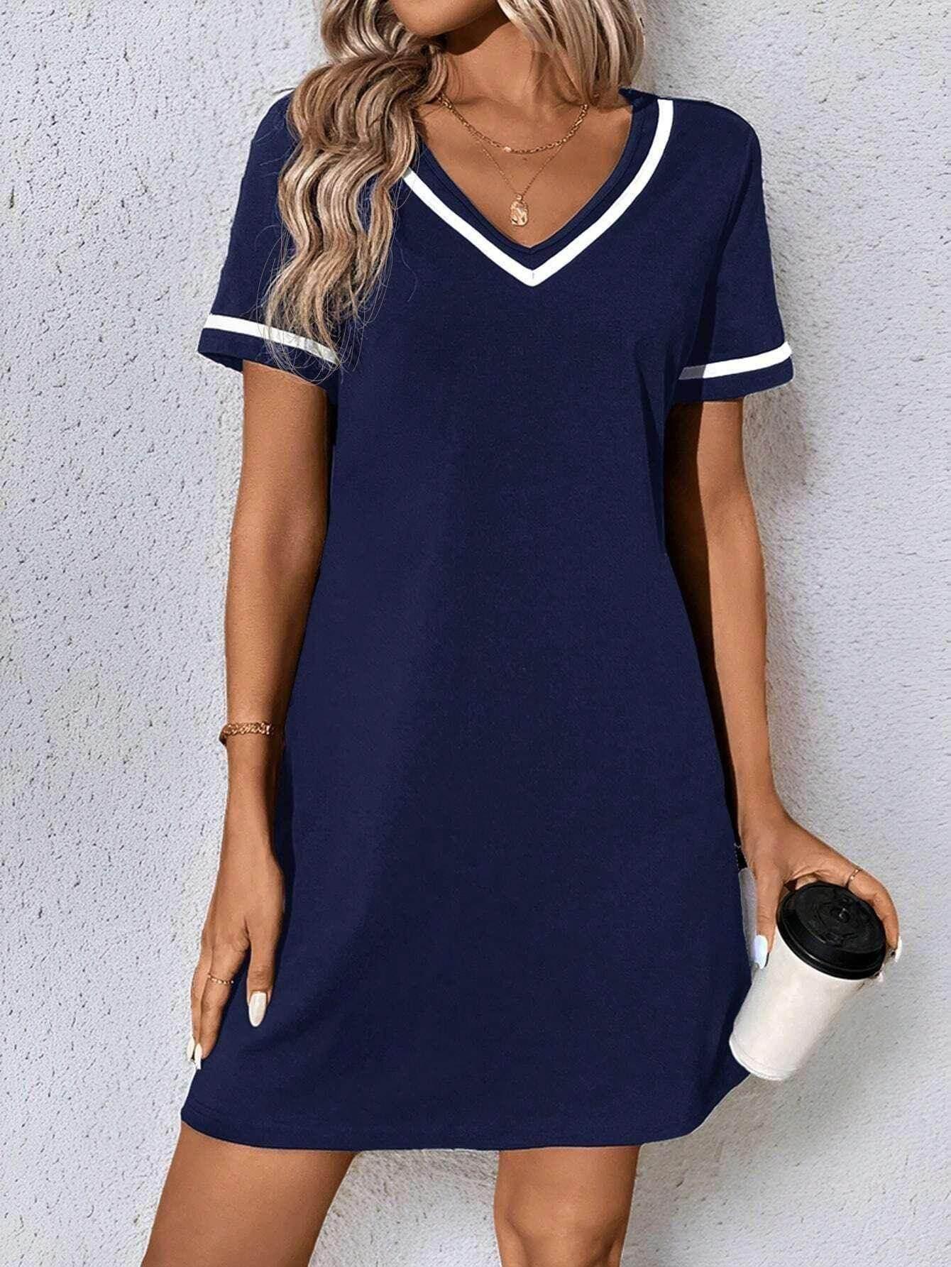 V-Neck Casual Short Sleeve Dress for Women - ZA-Zola