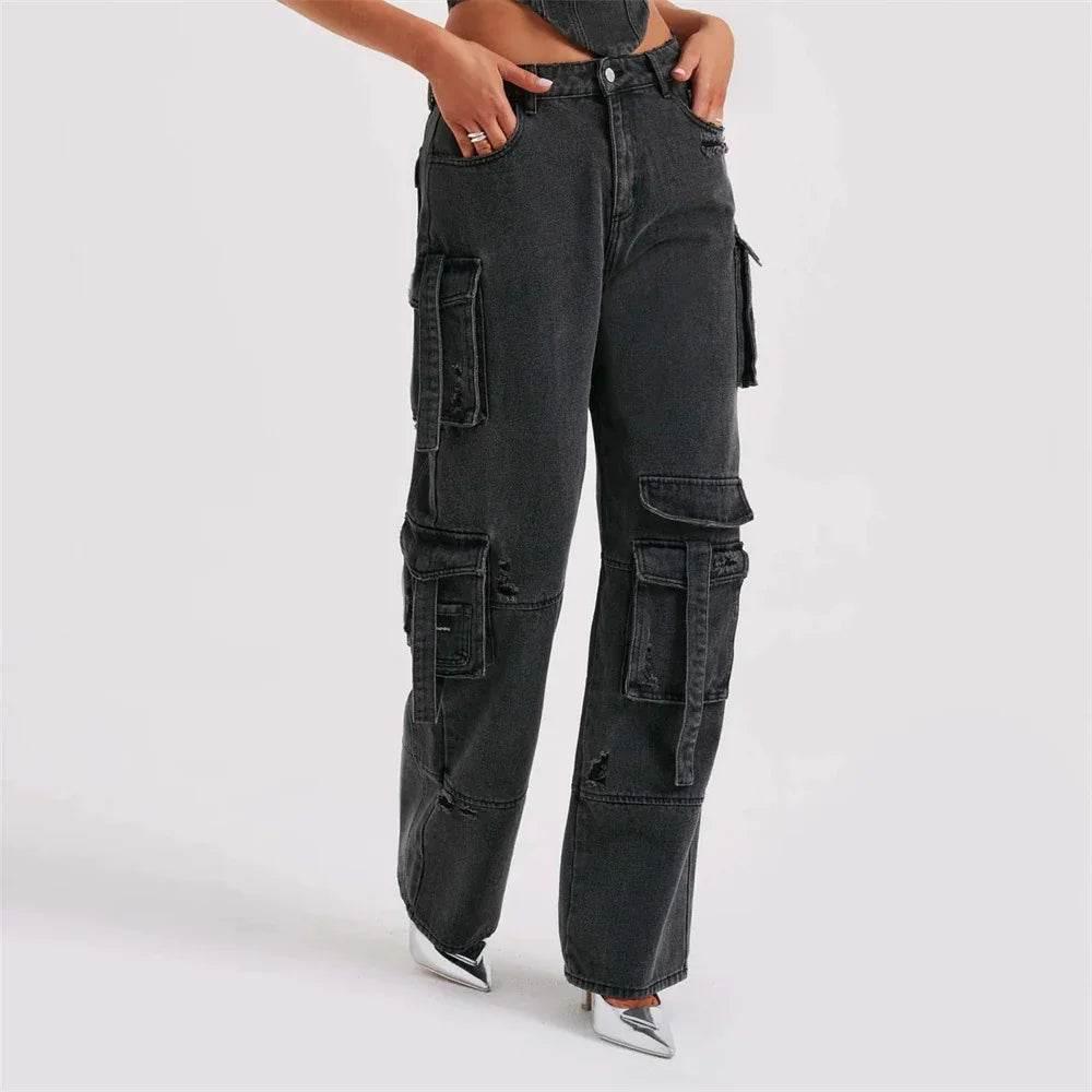 Low Waist Tube Top & Pocket Jeans Suit – Trendy Fit - ZA-Zola