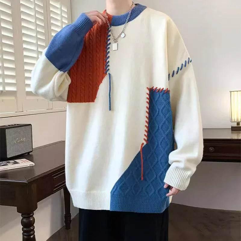 Colorblock Men's Pullover Sweater - Winter Fashion - ZA-Zola