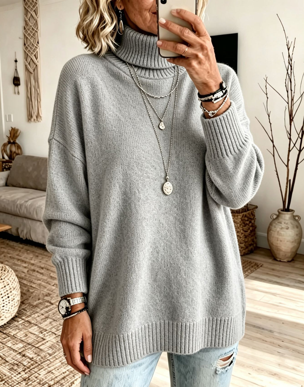 Women’s Velvet Turtleneck Sweater | Long Sleeve