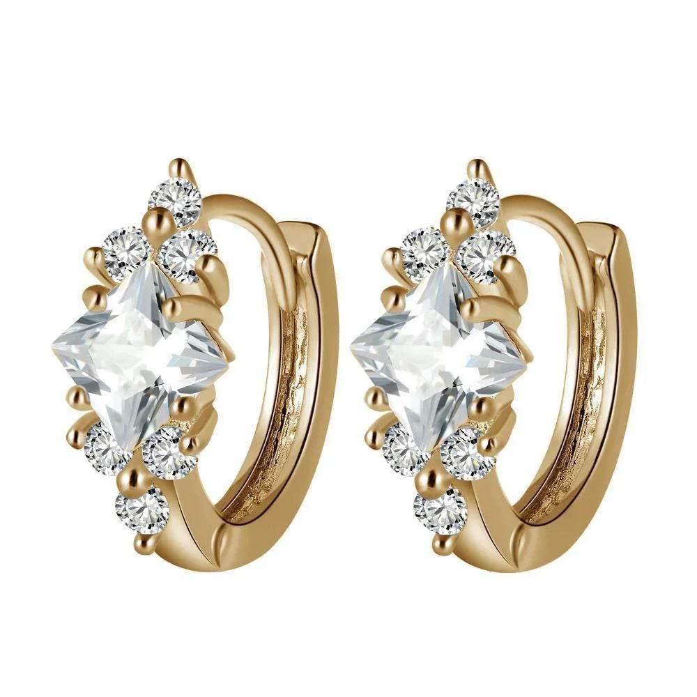 Square Zircon Geometric Earrings – Bold & Elegant - ZA-Zola