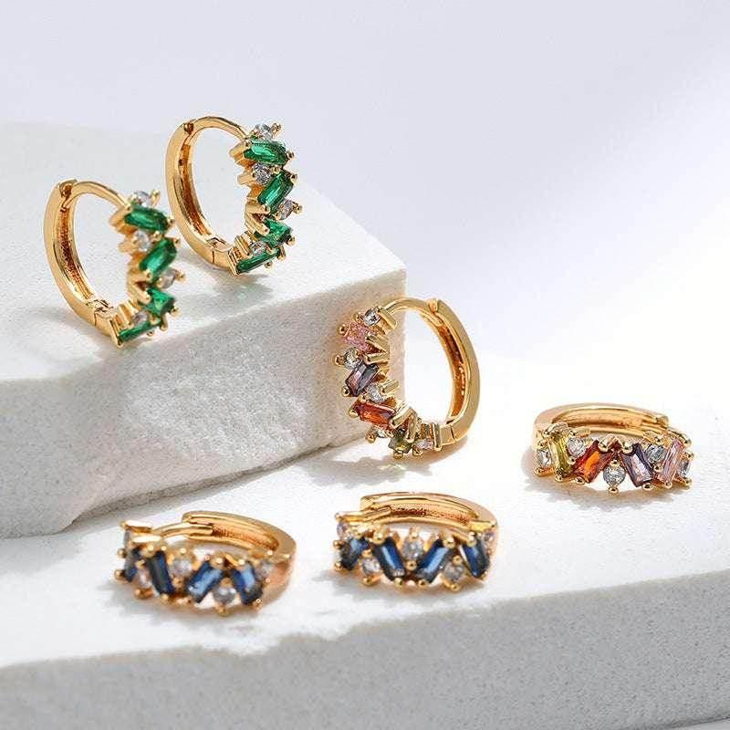 Emerald Zircon Leaf Ear Clip – Elegant & Modern Look - ZA-Zola