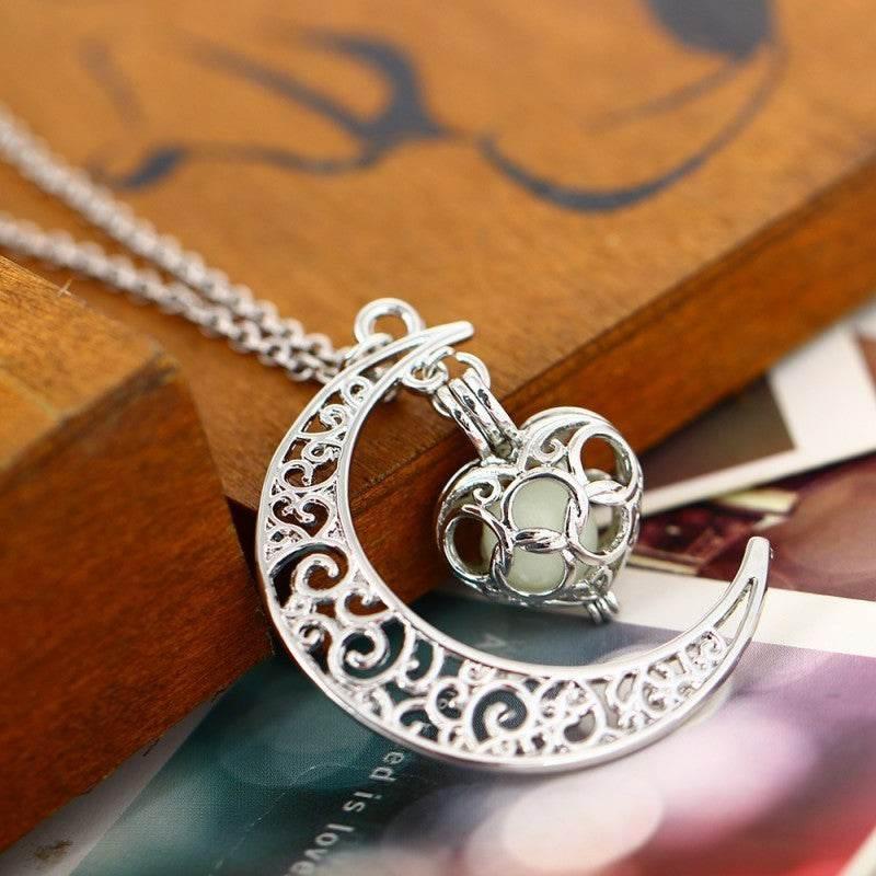 ZA-Zola Silver Glowing Pendant Necklace – Luminous Elegance UK - ZA-Zola