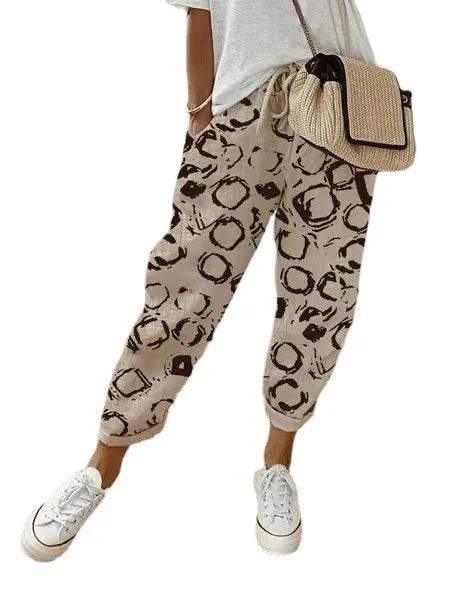 Women's Cotton Linen Printed Casual Pants - ZA-Zola