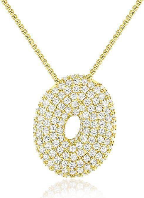 Zircon Balloon Letter Pendant Necklace for Women - ZA-Zola