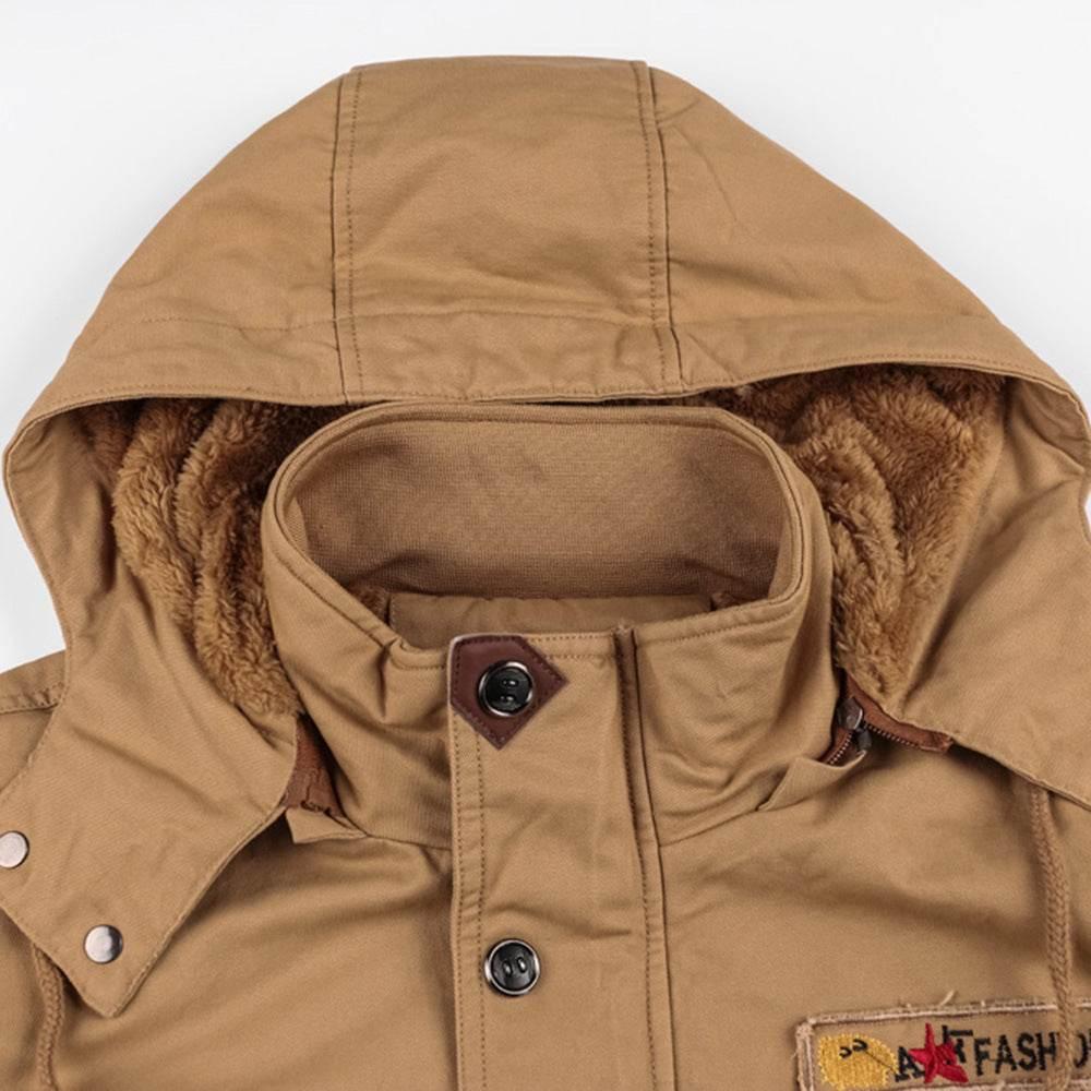 Men’s Winter Zip-up Coat | Warm Hooded Cargo Jacket - ZA-Zola