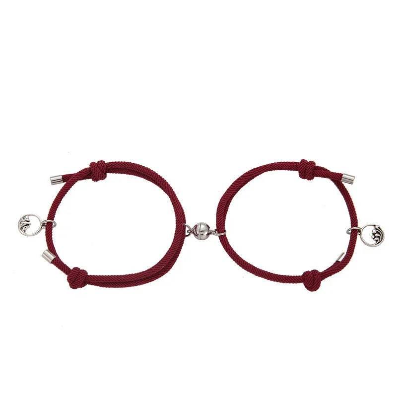 Magnetic Couple Distance Bracelet Set - Alloy - ZA-Zola