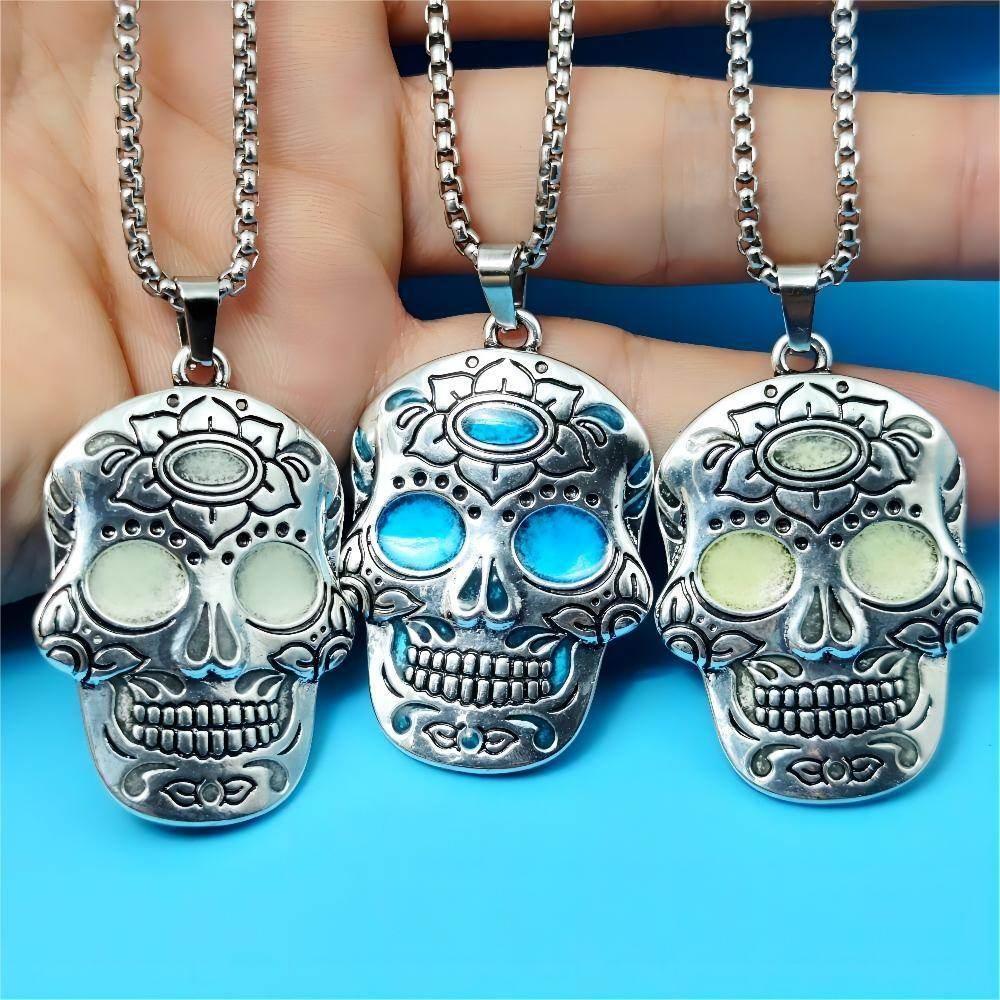 ZA-Zola Luminous Skull Lotus Necklace - ZA-Zola