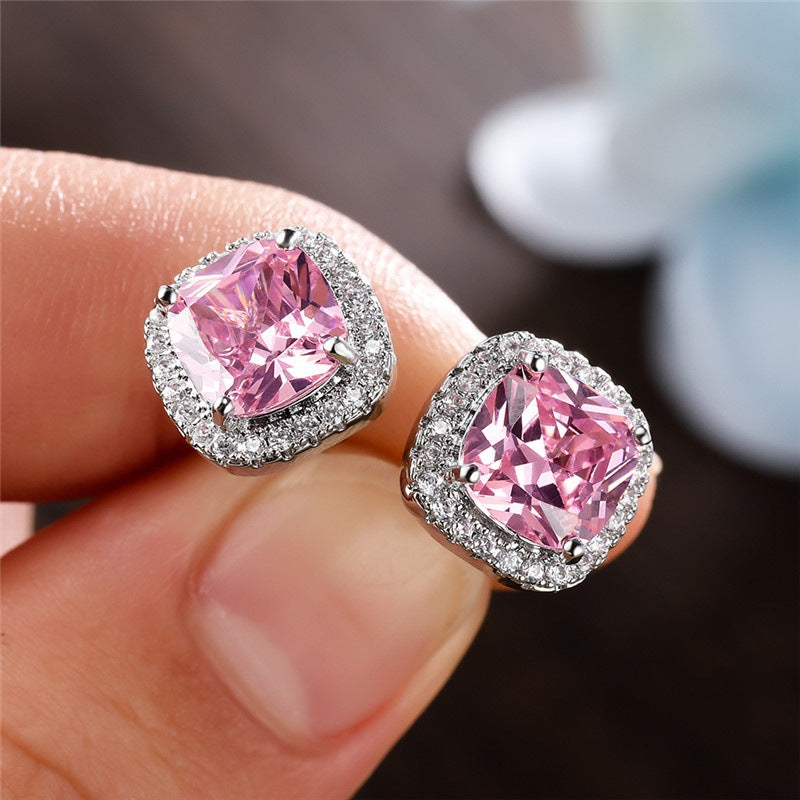 Minimalist Emerald Zircon Studs | Multi-Color Unisex