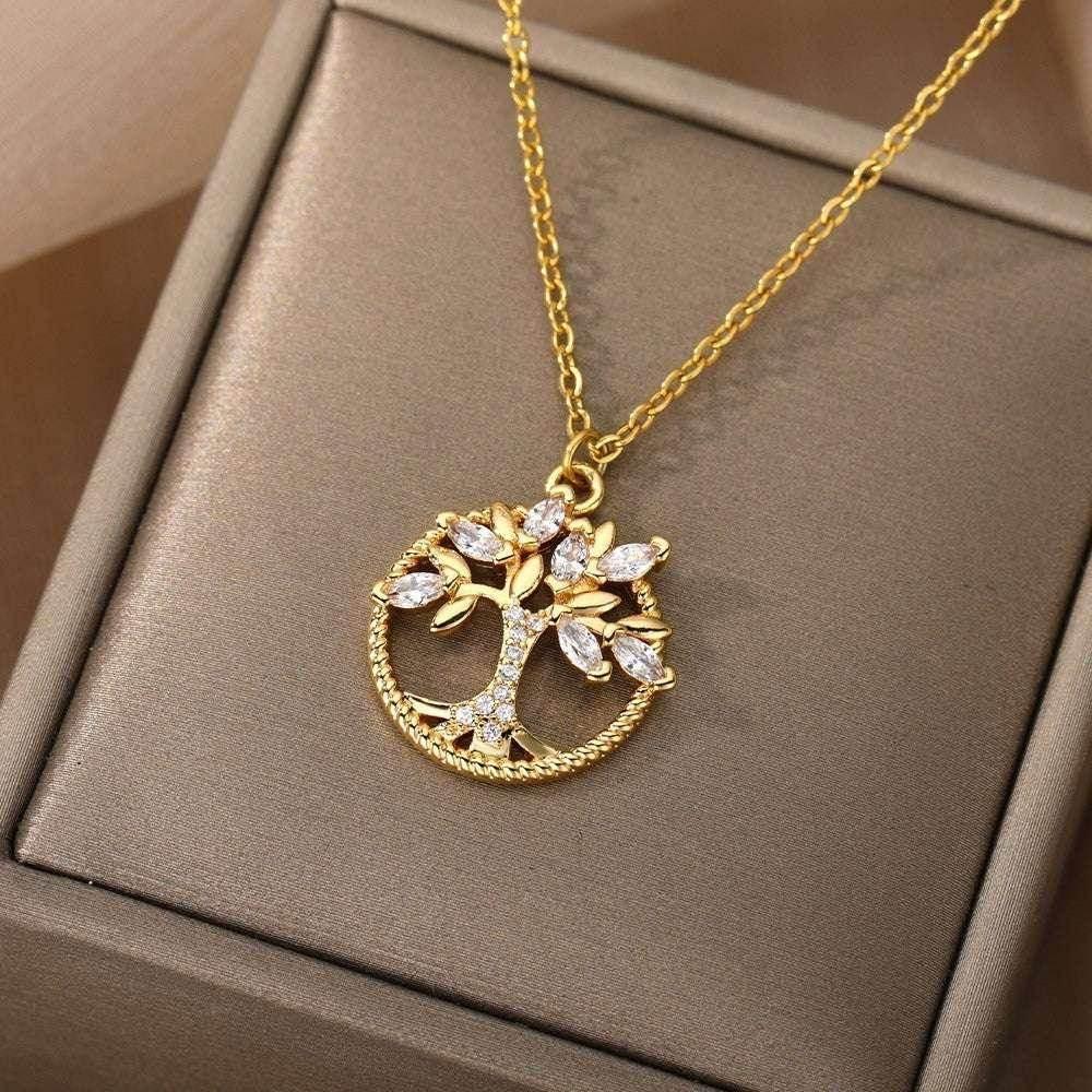 18K Hollow Tree of Life Pendant Necklace - ZA-Zola
