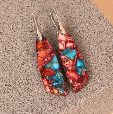 Geometric Flower Shape Pendant Earrings - ZA-Zola