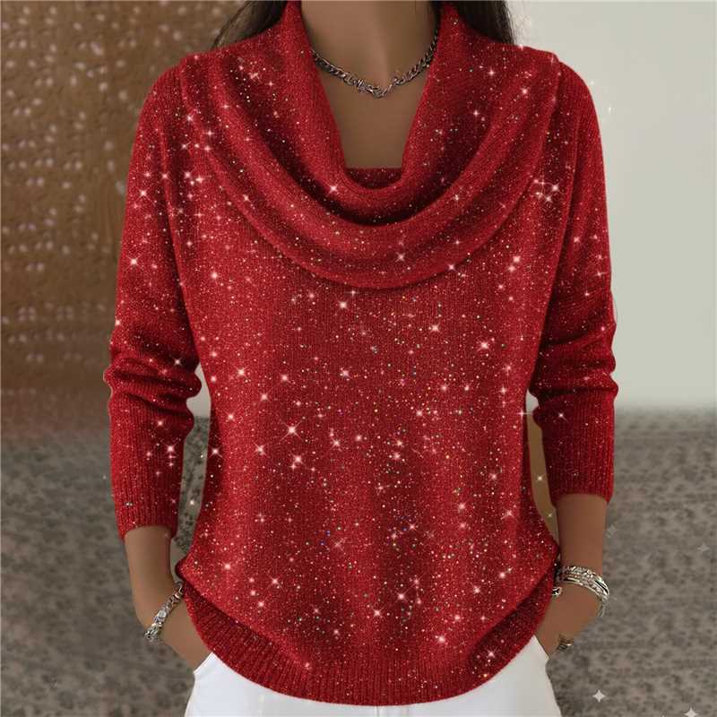 Soft Shine Round Neck Knit Sweater for Women