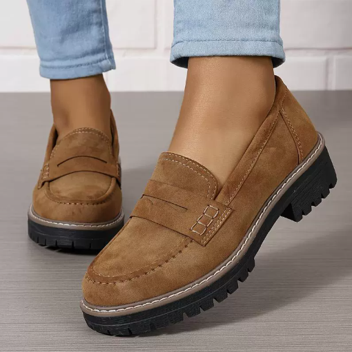 Women’s British Style Matte Flat Shoes Casual Elegant Wear