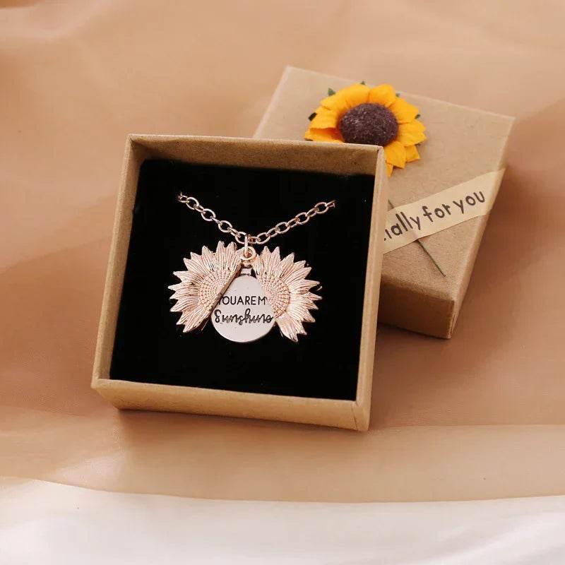 You Are My Sunshine Sunflower Pendant Necklace - ZA-Zola