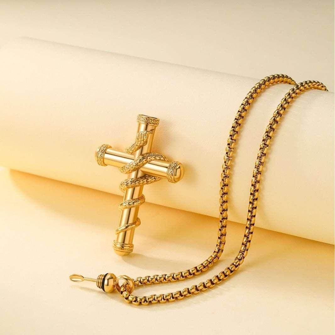 Shop 18K Gold Cross Snake Necklace – Order Now! - ZA-Zola