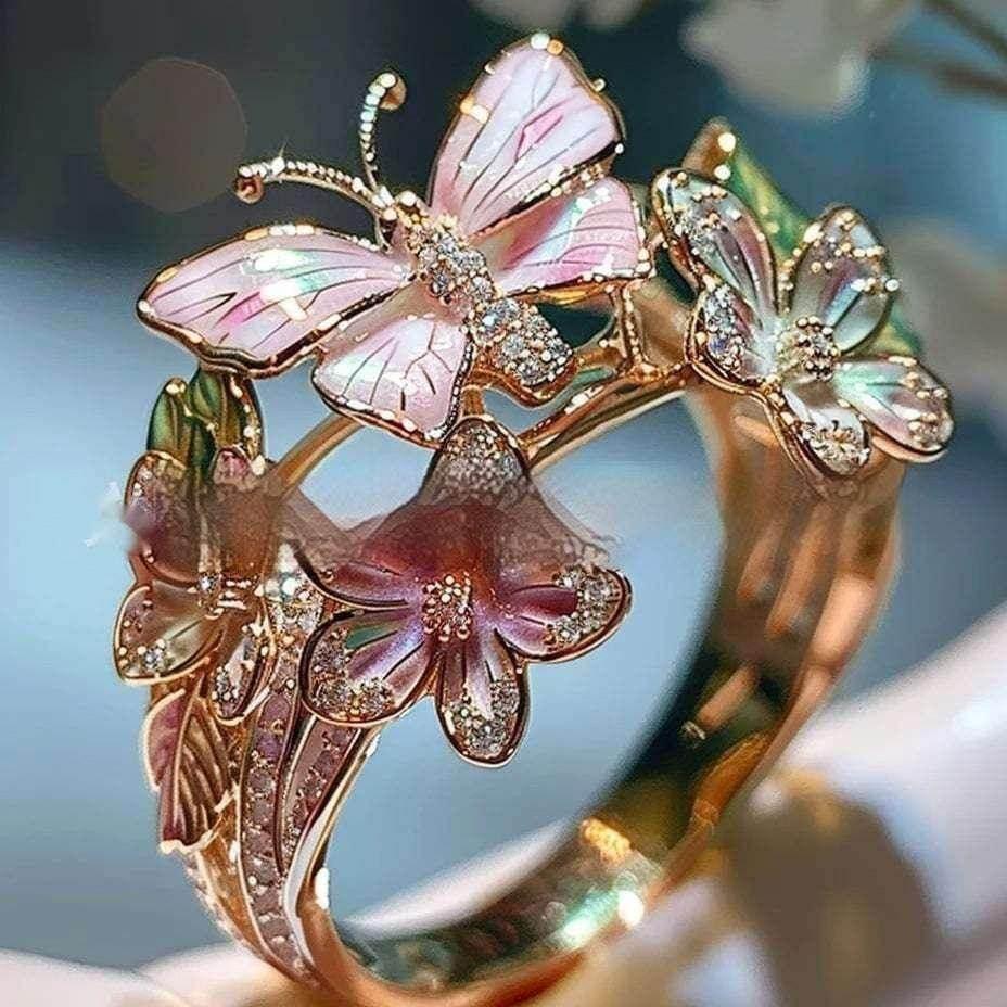 Elegant Butterfly Ring for Women Adjustable Open - ZA-Zola