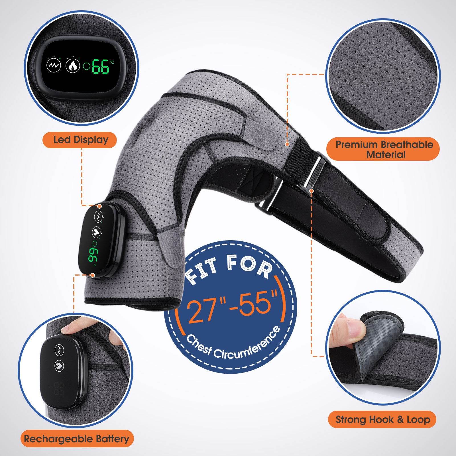 Electric Heating Shoulder Massage Belt | USB Rechargeable - ZA-Zola