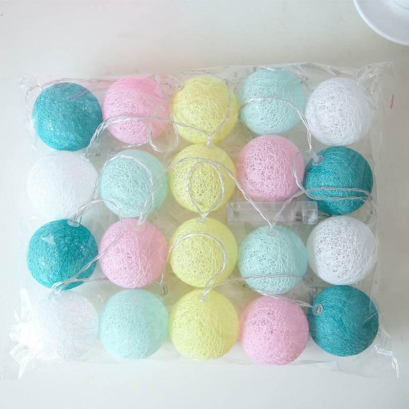 LED Ornamental Festoon Cotton Ball String Lights for Home Decor - ZA-Zola